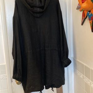 Black linen coat